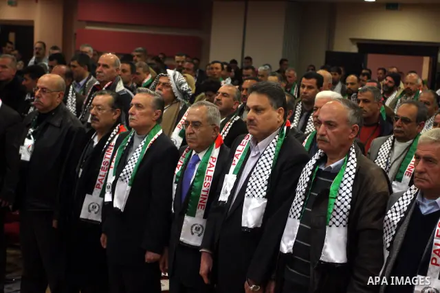 Palestinian Prime Minister, Salam Fayyad, during his participation in the Second National Conference to face the wall and settlements under the theme "Towards a broad public participation in the peaceful popular resistan...