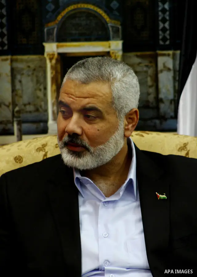 Palestinian Prime Minister in Gaza Strip, Ismail Haniyeh, meets with the leadership of Hamas and Fatah movment to discuss Palestinian reconciliation between the two groups in Gaza City, on Jan 14, 2012. 14, 2012. Photo b...