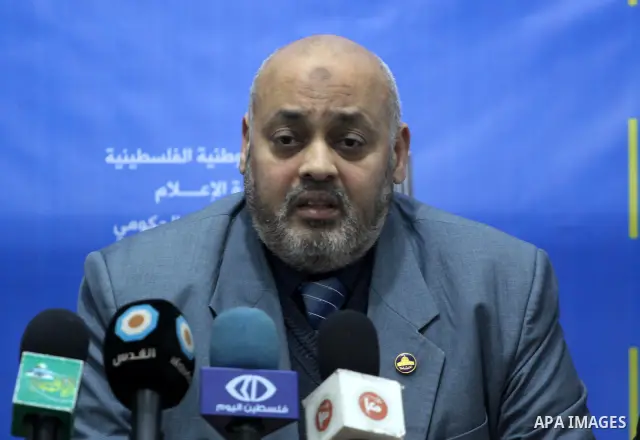 Palestinian Minister of Transportation, Osama al-Issawy speaks to media during a press conference in Gaza city on Jan. 17,2011. Photo by Mohammed Asad