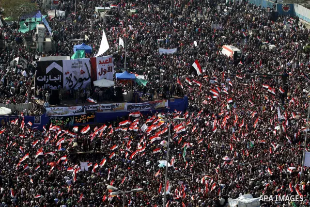 Egyptian demonstrators gather to celebrate the one year anniversary of the 25th January uprising at Tahrir square in Cairo, Egypt, 25 January 2012. One year earlier the same day Egyptians started an uprising which result...