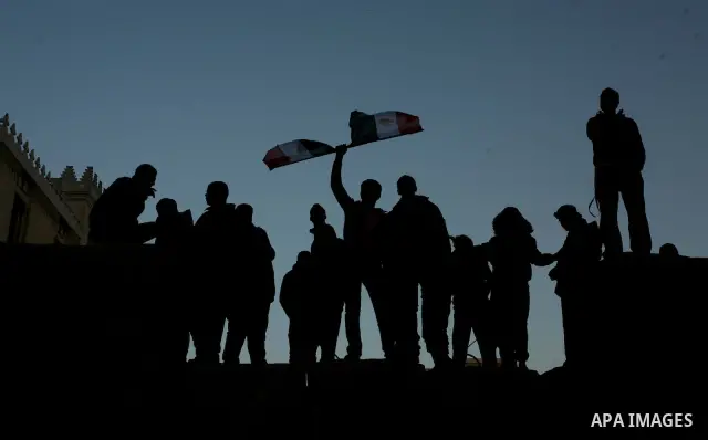 Egyptian demonstrators gather to celebrate the one year anniversary of the 25th January uprising at Tahrir square in Cairo, Egypt, 25 January 2012. One year earlier the same day Egyptians started an uprising which result...
