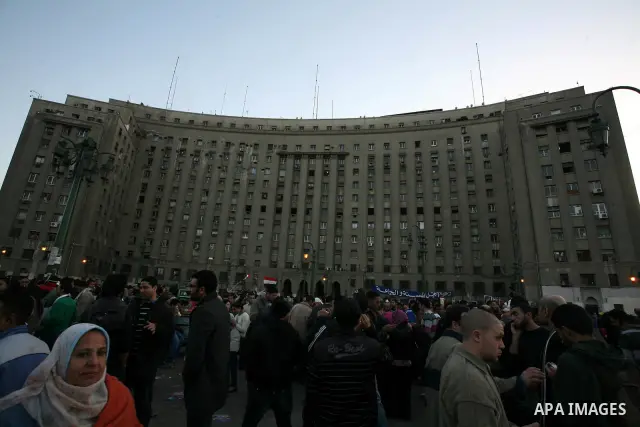 Egyptian demonstrators gather to celebrate the one year anniversary of the 25th January uprising at Tahrir square in Cairo, Egypt, 25 January 2012. One year earlier the same day Egyptians started an uprising which result...