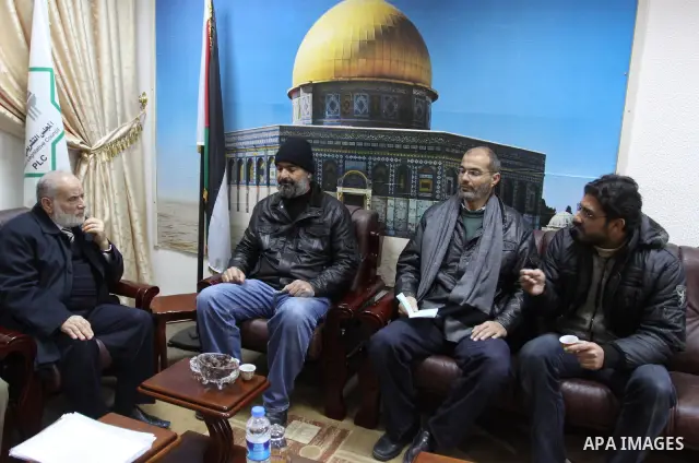 The spokesman of the Palestinian parliament, Ahmed Bahr, listens to complaints the palestinian Citizens', in Gaza City, on Jan 28. 2012. Photo by Mohammed Asad