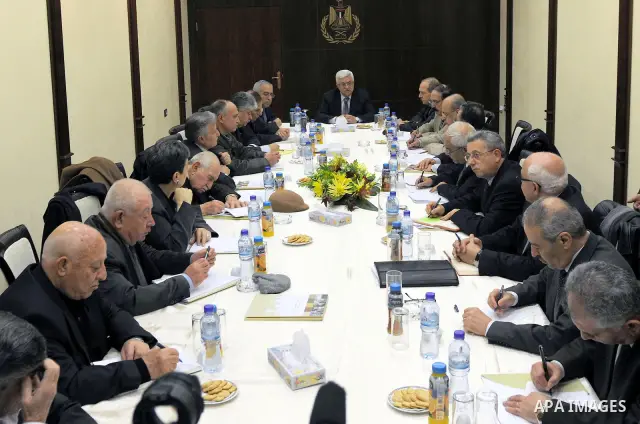 Palestinian President, Mahmoud Abbas (Abu Mazen), chairs the meeting of the Executive Committee of the Palestine National Liberation Movement (Fatah) in the West Bank city of Ramallah on Jan. 30, 2012. Photo by Thaer Gan...