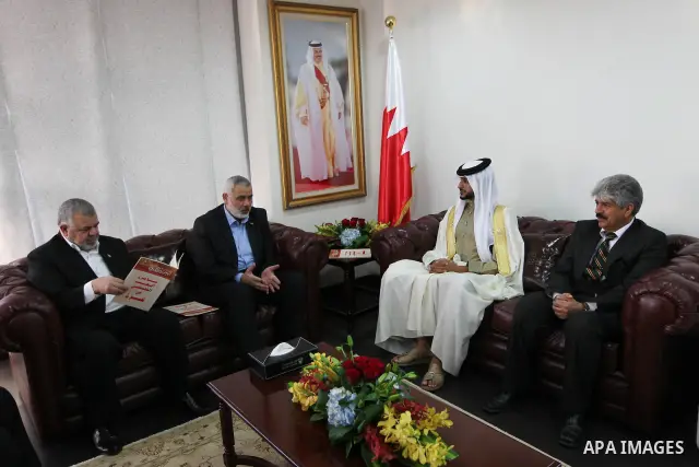 Palestinian prime minister, Ismail Haniya meets with officials Bahrains in the Bahraini capital of Manama , on Feb. 05, 2012 Photo by Mohammed Al-Ostaz
