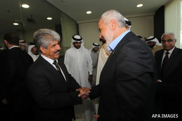 Palestinian prime minister, Ismail Haniya meets with officials Bahrains in the Bahraini capital of Manama , on Feb. 05, 2012 Photo by Mohammed Al-Ostaz