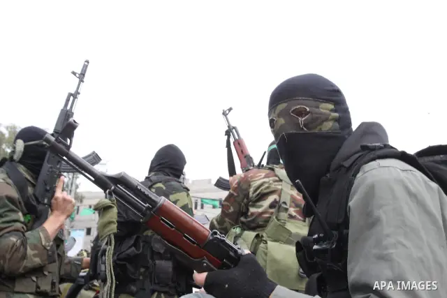 Members of Al-Qassam Brigades take part in a funeral for Hamas fighter in Gaza City, on Feb, 06. 2012. Photo by Mohammed Asad