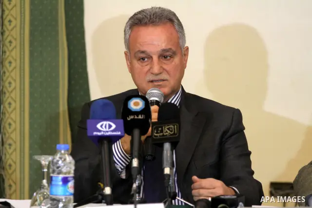 Foundation pal Thenik meets with Executive director of electricity company Walid Saad Sayel, during conference press in Gaza City, On Feb. 08, 2012. Photo by Mohammed Asad