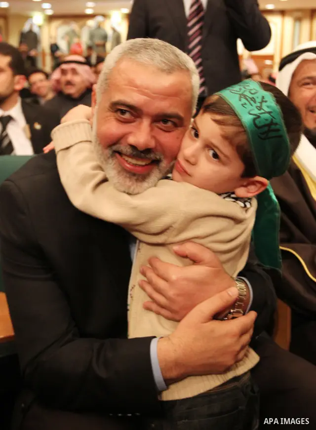 The Hamas prime minister in Gaza, Ismail Haniya, attends a ceremony honouring him at the International Islamic Charitable Organization in Kuwait City on February 8, 2012. Photo by Mohammed Al-Ostaz