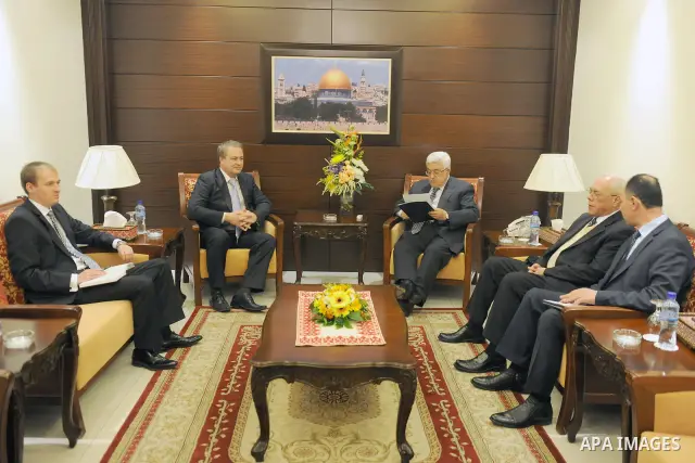 Palestinian President, Mahmoud Abbas (Abu Mazen), Meets with members of the Central Committee of Fatah in the West Bank city of Ramallah on Feb 10, 2012. Photo by Thaer ghanaim