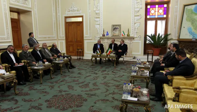 Iran, Vice President of the Republic Mr. Rahimi, meets with prime minister of the Gaza strip and leading member of the Hamas movement, Ismail Haniyeh, in Tehran, Iran, 12 February 2012. Haniyeh arrived on 10 February to...