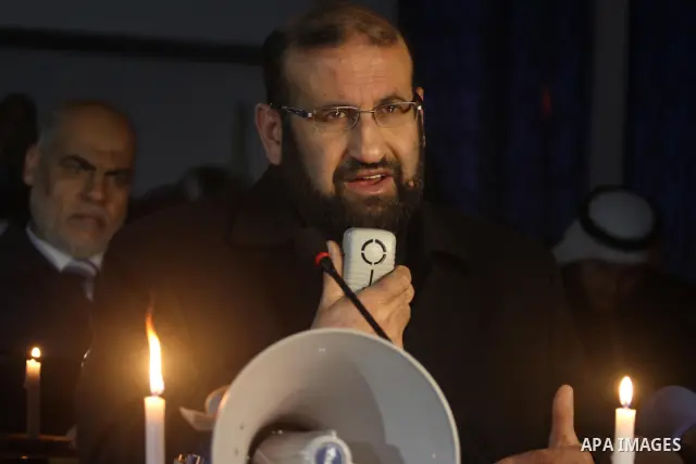 Palestinian Legislative Council members of the mass of change and reform during a meeting to discuss issue a power cut in Gaza City on Feb. 16, 2012. Photo by Mohammed Asad