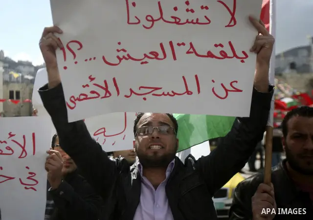 Palestinians participate protest against rising prices and taxes in the city of Nablus West Bank, Saturday, Feb. 25, 2012. Photo by Wagdi Eshtayah