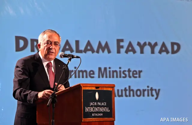Palestinian Prime Minister, Salam Fayyad, speaks during the world christian conference in the West Bank city of Bethlehem, on Mar. 05, 2012. Photo by Mustafa Abu Dayeh