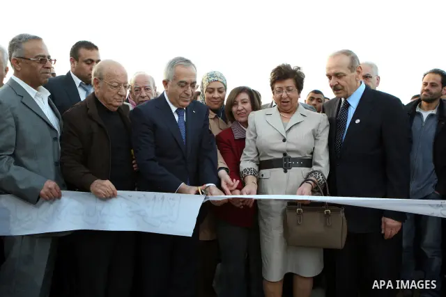 Palestinian Prime Minister Salam Fayyad, attends opening of the Al- Barwa garden and the Mahmoud Darwish Museum, in the West Bank City of Ramallah, on Mar. 13, 2012. Photo by Mustafa Abu Dayeh