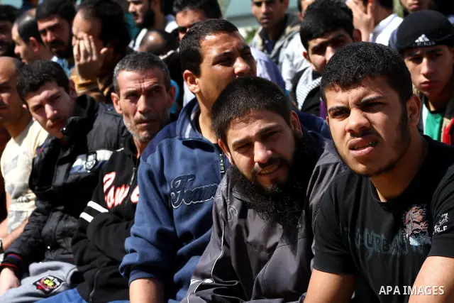 Palestinian prisoners enjoy in a Hamas-run jail during "entertainment Day" by Supervision of the Red Cross in Gaza City on Mar. 22, 2012. Photo by Ashraf Amra