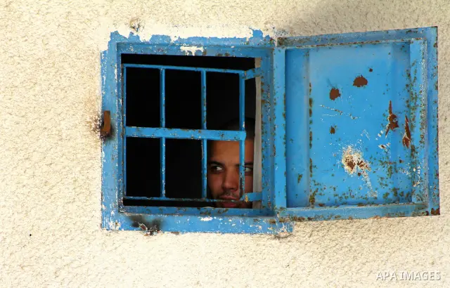 Palestinian prisoners enjoy in a Hamas-run jail during "entertainment Day" by Supervision of the Red Cross in Gaza City on Mar. 22, 2012. Photo by Ashraf Amra