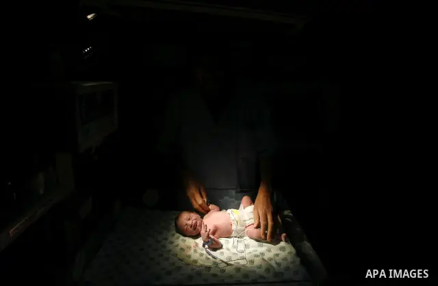 Premature babies receive treatment in Al Emarati hospital for children in Rafah on the southern Gaza Strip on Mar. 24, 2012 as the hospital suffer from running out of fuel. Palestinian Ministry of Health in Gaza, calls f...
