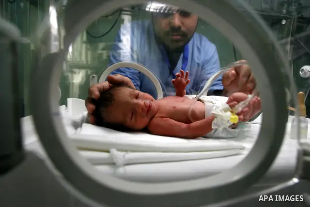 Premature babies receive treatment in Al Emarati hospital for children in Rafah on the southern Gaza Strip on Mar. 24, 2012 as the hospital suffer from running out of fuel. Palestinian Ministry of Health in Gaza, calls f...