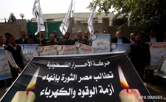 Members of the Ahrar brigades, attend press conference about power crisis in Gaza City on Mar. 24, 2012. Photo by Ashraf Amra