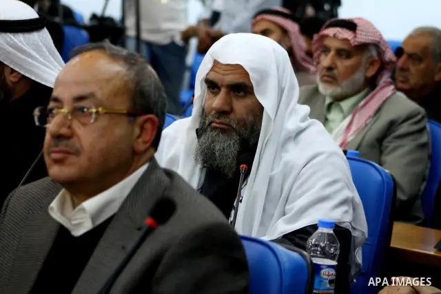Members of Egyptian parliamentary delegation During a visit to the Palestinian Legislative Council in gaza City, on March 28, 2012. The delegation is on a solidarity visit with the Palestinian people to the Hamas-run Gaz...