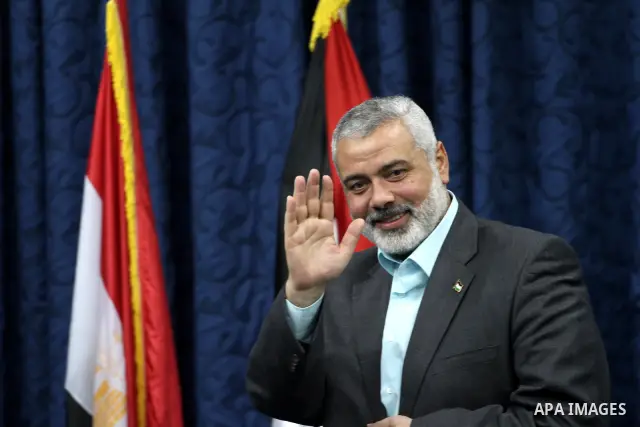 Palestinian Prime Minister in Gaza Strip, Ismail Haniyeh, receives members of Egyptian parliamentary delegation in Gaza City, on March 29, 2012. The delegation is on a solidarity visit with the Palestinian people to the...