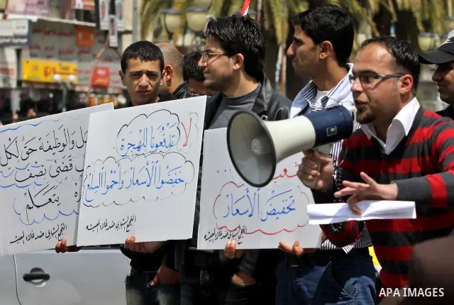 Palestinians participate protest against rising prices and taxes in the city of Nablus West Bank, Saturday, Mar. 31, 2012. Photo by Nedal Shtieh