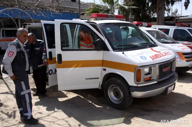 A general view, for Palestinian ambulance, stopped walking because it run out of fuel in Gaza City, Apr. on 01, 2012. Photo by Mohammed Asad