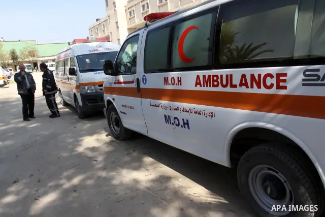 A general view, for Palestinian ambulance, stopped walking because it run out of fuel in Gaza City, Apr. on 01, 2012. Photo by Mohammed Asad