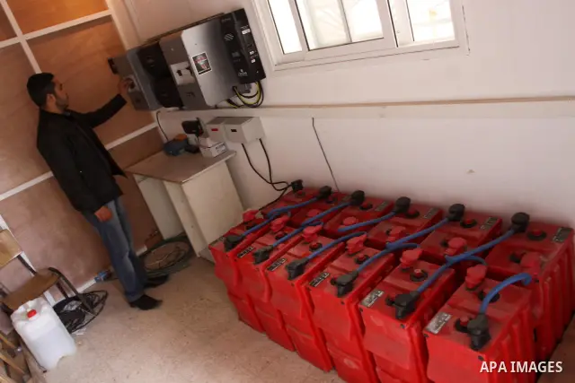 Palestinian civil society organizations "NGOs" donate to project supply of solar panels to the run of Medical equipment in Gaza hospitals, in Gaza City, on April, 12, 2012. Photo by Mohammed Asad
