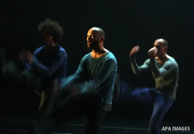 Members of Swiss dance company BalletBoyz present their show 'The Talent' during the opening ceremony of the seventh Ramallah Contemporary Dance Festival (RCDF), at the Ramallah Culture Palace, in the West Bank town of R...