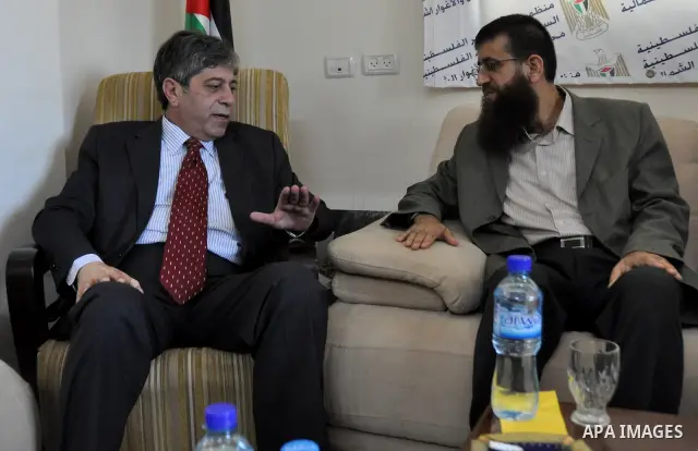 Palestinian Khader Adnan, a senior member of Islamic Jihad, who didn't eat for 66 days, was set to be freed later as part of a deal reached with Israel, during a ceremony honoring from province of Tubas, in the West Bank...