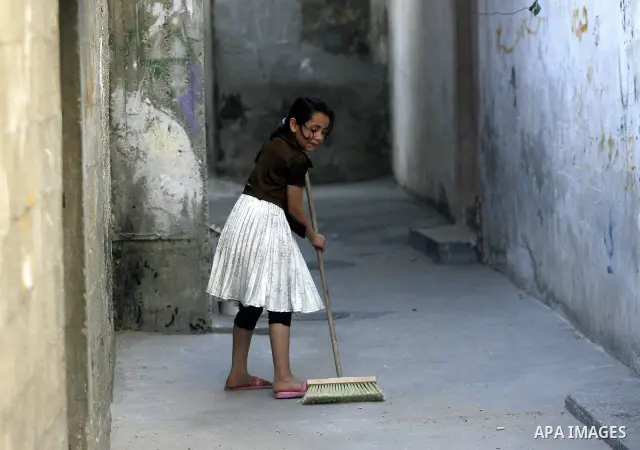 Palestinian children play in alley in front of their house in Rafah refugee camp, in the southern Gaza Strip on April 23,2011 as Gaza strip faces high unemployment. Photo by Eyad Al Baba