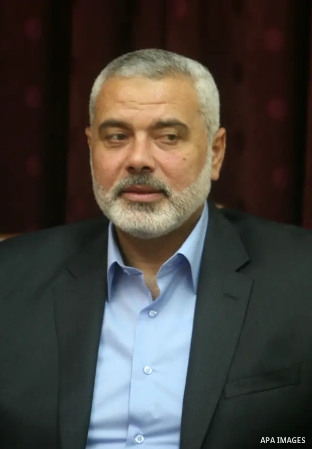 Palestinian Prime Minister in Gaza Ismail Haniyeh, during his meeting with the Turkish delegation at his office in Gaza City on May 01,2012. Photo by Ali Jadallah