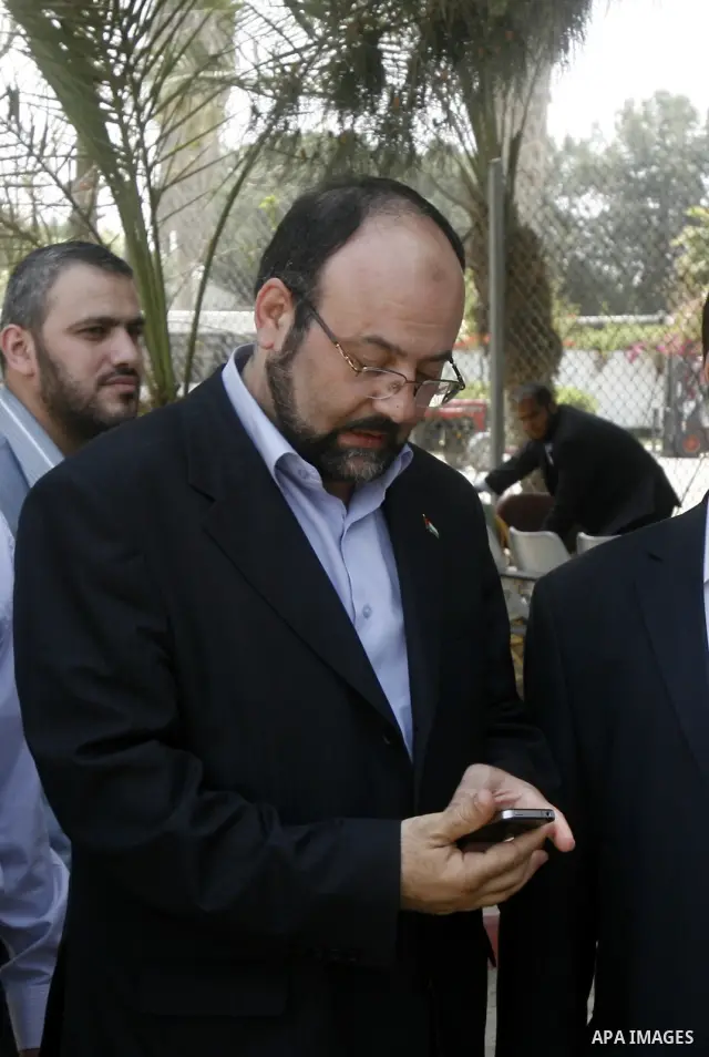 Hamas representative in Lebanon, Ali Baraka, arrives to the Rafah border crossing in the southern Gaza Strip on May. 03, 2012. Photo by Eyad Al Baba