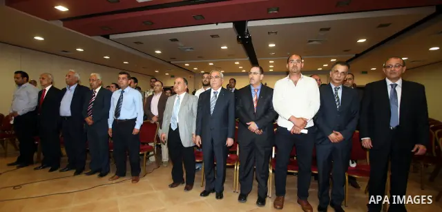 Palestinian Prime Minister Salam Fayyad, participat the Award Ceremony on World Press Freedom Day, in the West Bank City of Ramallah, on May 03, 2012. Photo by Mustafa Abu Dayeh