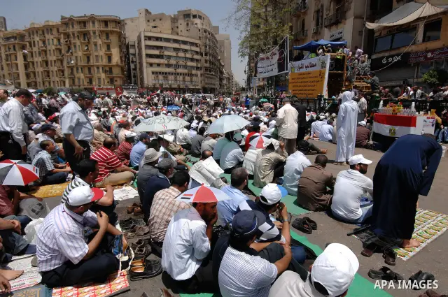 May 4, 2012 - Cairo, Egypt - Egyptians protest during the 'Final Friday' march against Military Rule in Tahrir Square on May 4, 2012. The 'Final Friday' protests were called after a week of street battles near the Minist...