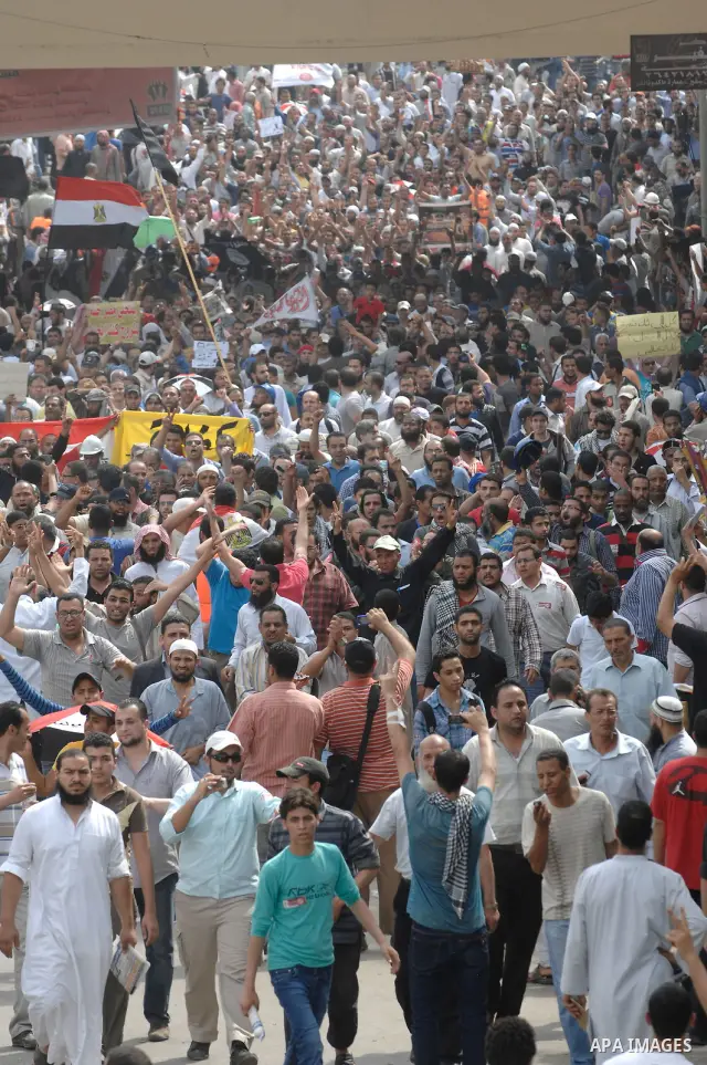 May 4, 2012 - Cairo, Egypt - Egyptians protest during the 'Final Friday' march against Military Rule in the Abasseya neighborhood of Cairo on May 4, 2012. The 'Final Friday' protests were called after a week of street ba...