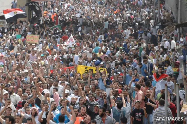 May 4, 2012 - Cairo, Egypt - Egyptians protest during the 'Final Friday' march against Military Rule in the Abasseya neighborhood of Cairo on May 4, 2012. The 'Final Friday' protests were called after a week of street ba...
