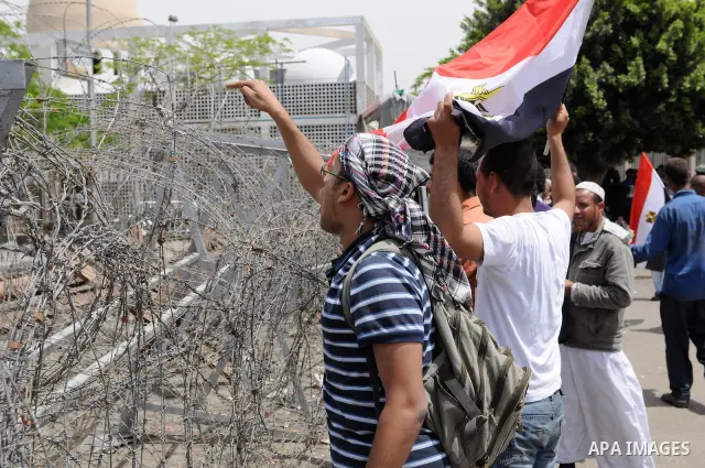 May 4, 2012 - Cairo, Egypt - Egyptians protest during the 'Final Friday' march against Military Rule in the Abasseya neighborhood of Cairo on May 4, 2012. The 'Final Friday' protests were called after a week of street ba...