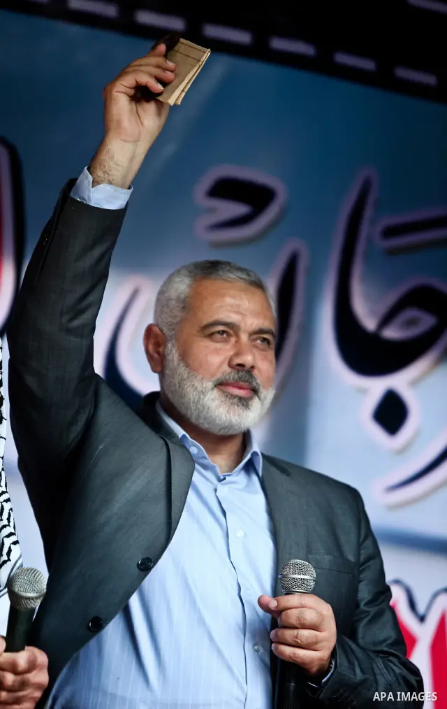 Palestinian prime minister in Gaza Strip, Ismail Haniya attend a rally marking the anniversary of the "Nakba", Arabic for catastrophe, at the Shati refugee camp in Gaza City, Friday, May 11, 2012. The Nakba commemoration...