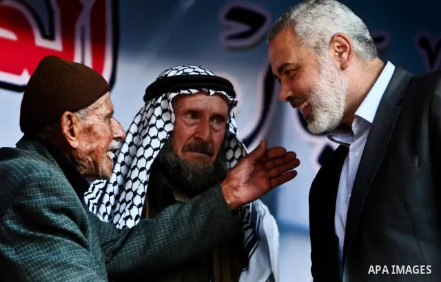 Palestinian prime minister in Gaza Strip, Ismail Haniya attend a rally marking the anniversary of the "Nakba", Arabic for catastrophe, at the Shati refugee camp in Gaza City, Friday, May 11, 2012. The Nakba commemoration...