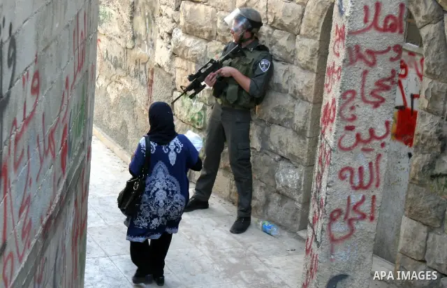 Israeli security forces on high alert for violence during clashes between Palestinian stone-throwers and police in the East Jerusalem neighbourhood of Issawiya on Tuesday, May 15, 2012, the day when Palestinians mark "Na...
