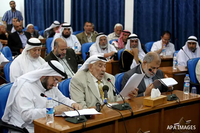 Members of the Palestinian Legislative council discuss commemorating the dispersal of hundreds of thousands of Palestinians from their homes in the wake of the creation of Israel 64 years ago. Known in Arabic as the Nakb...