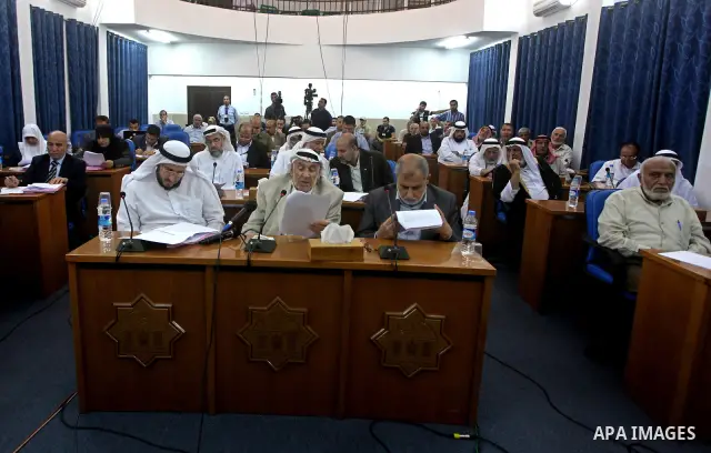 Members of the Palestinian Legislative council discuss commemorating the dispersal of hundreds of thousands of Palestinians from their homes in the wake of the creation of Israel 64 years ago. Known in Arabic as the Nakb...