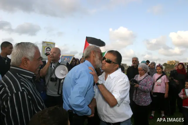 A freed Palestinian prisoner, Hafez Qondoz during tourist trip in the West Bank city of Jaffa, on May 19 2012. Photo by Mahfouz Abu Turk