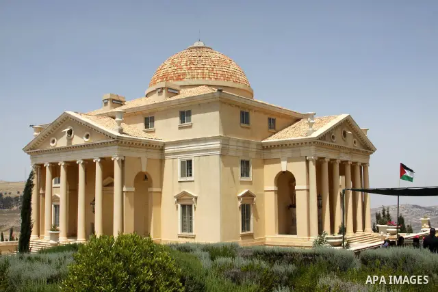 General view of Palace of the Orient House "Palestine" and owned by Palestinian millionaire Munib Al-Masri on a small hill near in the West Bank city of Nablus. Photo by Nedal Shtieh.