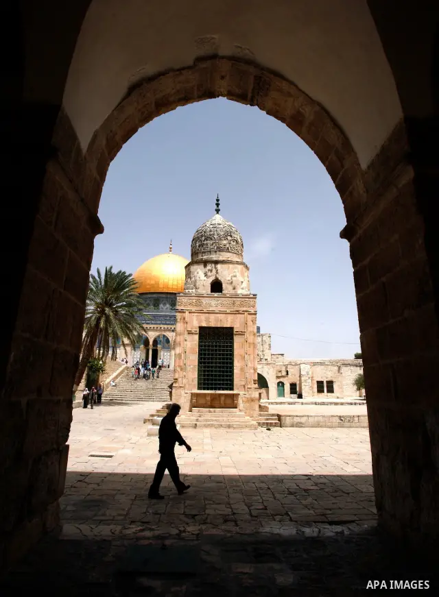 A view of Jerusalem's Old City with the Dome of the Rock Mosque near Al-Aqsa Mosque compound, Islam's third holiest site, in Jerusalem's Old City on May. 23, 2012. Photo by Mahfouz Abu Turk