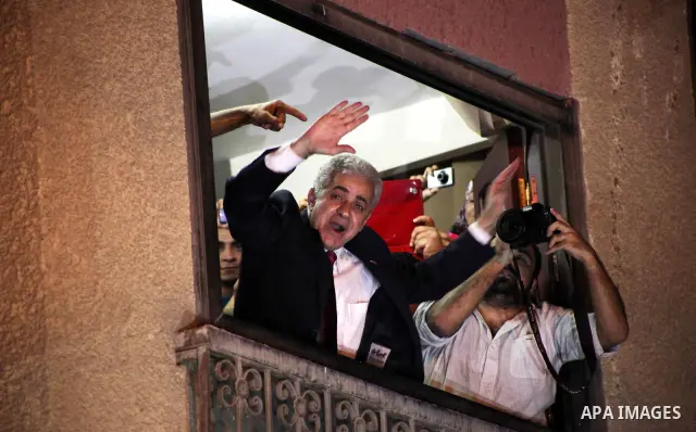 Egyptian presidential candidate Hamdeen Sabahi comments on the Egyptian election result at a press conference at his campaign headquarters in Cairo Egypt, Saturday, May 26, 2012. Of 13 candidates running for the presiden...