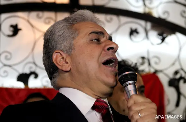 Egyptian presidential candidate Hamdeen Sabahi comments on the Egyptian election result at a press conference at his campaign headquarters in Cairo Egypt, Saturday, May 26, 2012. Of 13 candidates running for the presiden...